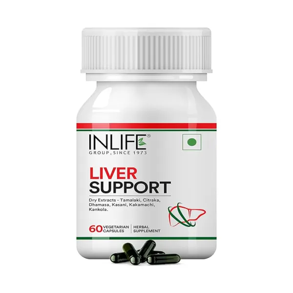 Inlife Liver Support Supplement with Ayurvedic Herbs | Tamalaki, Citraka, Dhamasa, Kasanai, Kakamachi