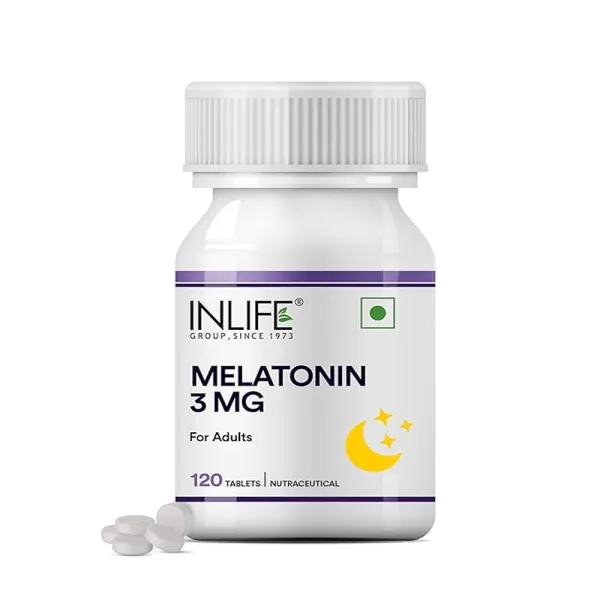 Inlife Melatonin 3mg Tablets | Vegetarian Friendly & Easy to Swallow Supplement for Men and Women - 120 Tablets