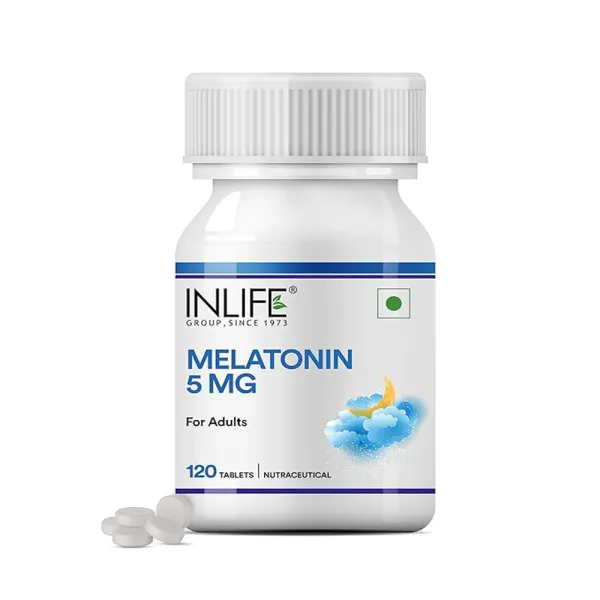 Inlife Melatonin 5mg Tablets | Vegetarian Friendly & Easy to Swallow Supplement for Men and Women - 120 Tablets