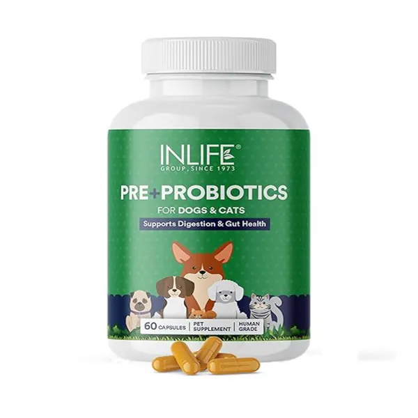 Inlife Prebiotics and Probiotics for Dogs Cats and Pets | Contains Lactobacillus