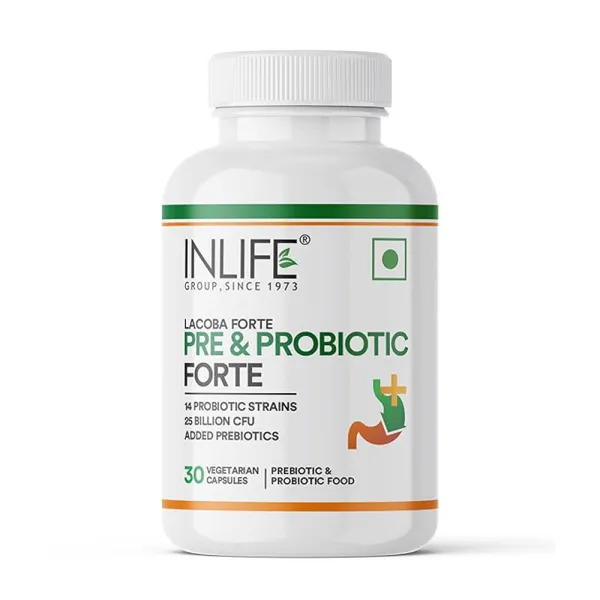 Inlife Prebiotics and Probiotics Forte Supplement for Gut Health | 25 Billion CFU 14 Strains | with Lactobacillus Reuteri for Men Women - 60 Vegetarian Capsules (60 count (pack of 1))