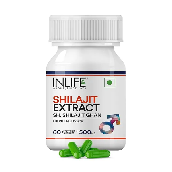 Inlife Pure Shilajit Extract Supplement for Men | 500mg