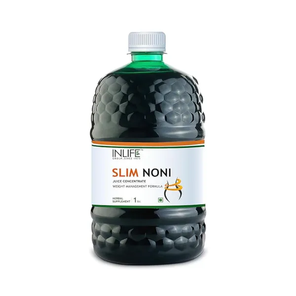 Inlife Slim Noni Juice Concentrate | With Garcinia Cambogia, Moringa, Aloe Vera, Amla | Ayurvedic Supplement for Men Women - 1 Litre Family Pack