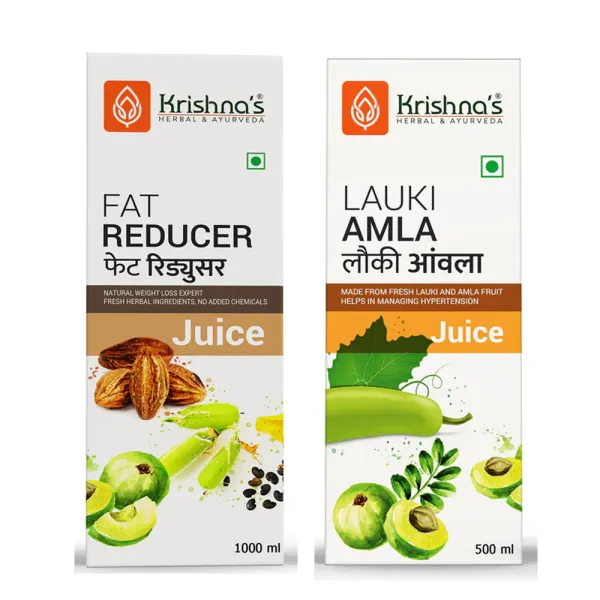 Krishna's Herbal & Ayurveda Fat Reducer Juice 1000 ml | Lauki Amla 500 ml- Weight Management Combo