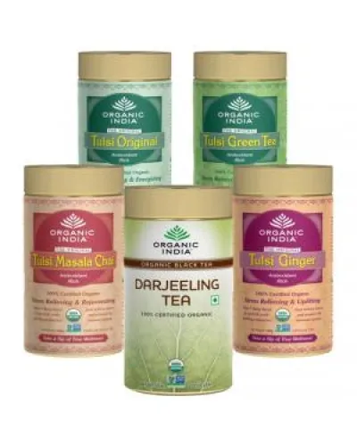 Organic India Set Of 5 Flavoured Tea Tins