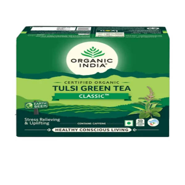 Organic India Tulsi Green Tea Classic - Pack Of 4