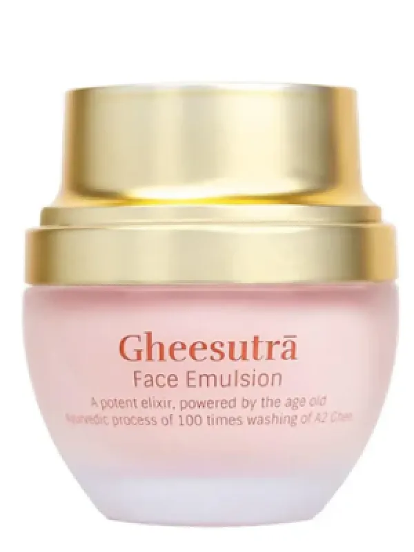 Shankara Gheesutrā Face Emulsion Natural Desi Ghee Face Moisturizer Cream For Even Skin Glow and Rejuvenation with Vitamin C,Hibiscus and 100 Times Washed Ghee- 30 ml