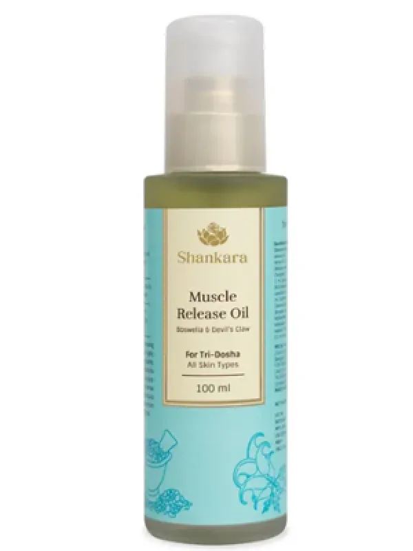 Shankara Muscle Release Oil, With Pure Essential Oils For Body Pain and Aches, Provides Deep Massage For Balance and Restoration - Suitable for All Skin Types - 30ml