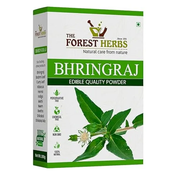 The Forest Herbs Natural Care From Nature Bhringraj Powder for Hair Growth - 200Gms | Good for Hair Pack, Hair Oil | Preservative Free, 1 Count