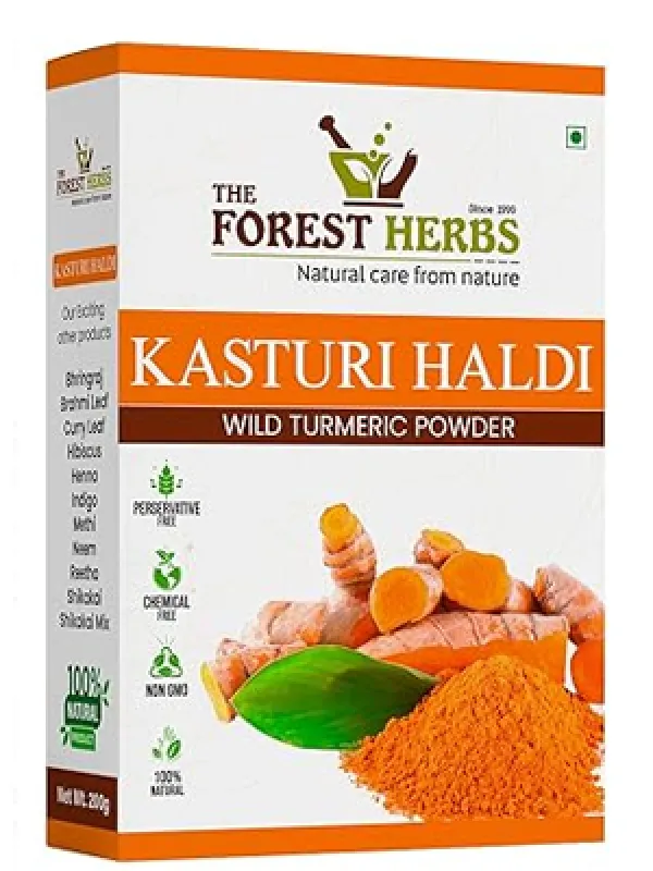 The Forest Herbs Natural Care From Nature Kasturi Haldi Powder (100 grams) | Wild turmeric powder for glowing skin | Kasturi Manjal for All Skin types | 100% Natural, Chemical-free, Perseverative-free