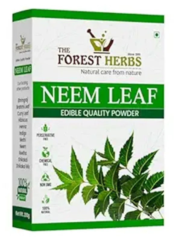 The Forest Herbs Natural Care From Nature Neem Leaves Powder 200 Grams (Sun Dried & Stemless) for Eating, Face, Skin and Hair Care Pack