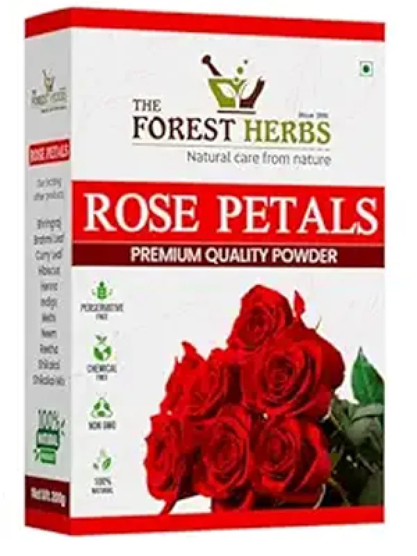 The Forest Herbs Natural Care From Nature Rose Petal Powder - 100g | Antioxidant Support To Revitalize Skin Health | 100% Pure & Natural | Rose Powder for Face Mask, Tanning & Glowing Skin
